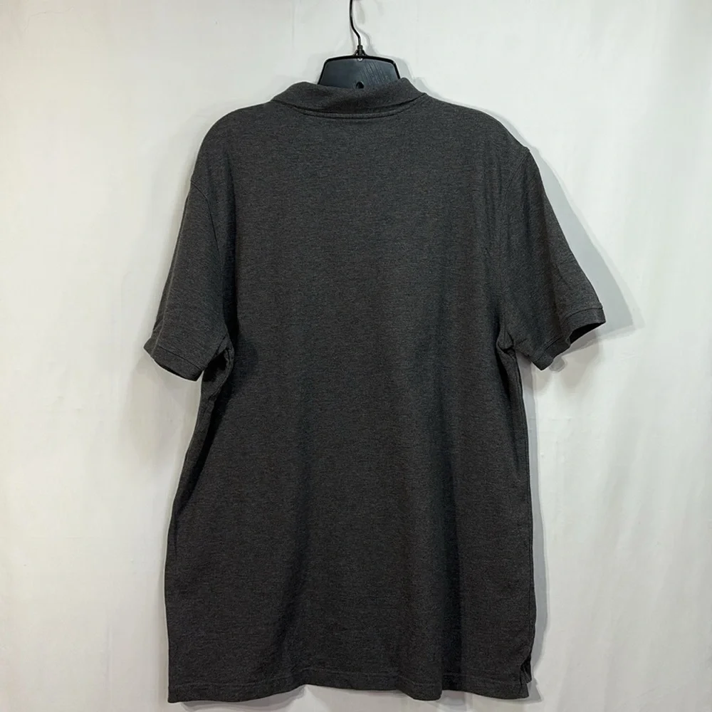 🦔 banana republic standard fit, dark gray pique knit short sleeve polo